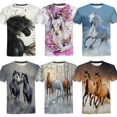 Summer, horse, Funny T Shirt, casual fashion