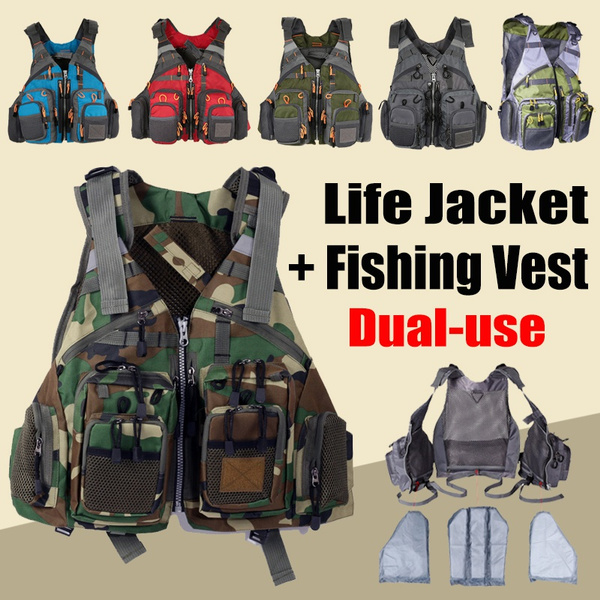 Upgraded Outdoor Breathable Padded Fishing Life Vest Men's Fishing