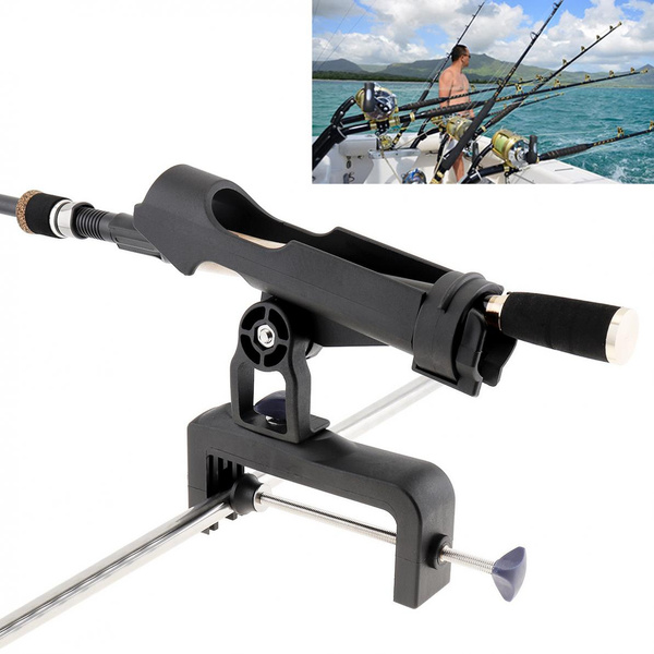 Fishing Support Rod Stand Bracket Yacht Fishing Tackle Tool 360 Degrees  Rotatable Rod Holder for Handrail / Boat / Canoe and Kayak