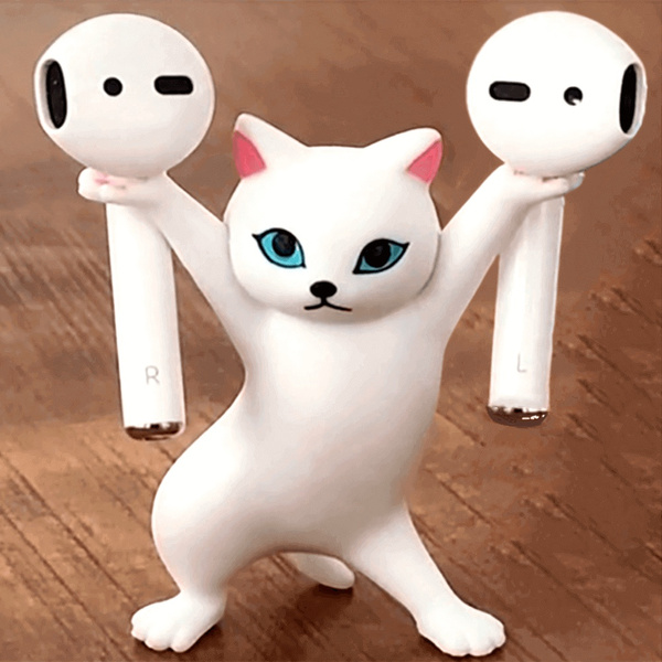 Dance Cat Headset Holder For Airpods Accessories Creative Novelty Headphone Stand Ts For