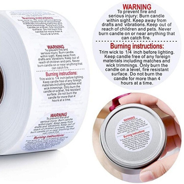 New Self-adhesive DIY Soy Wax Warning Labels For Wax Melt Molds