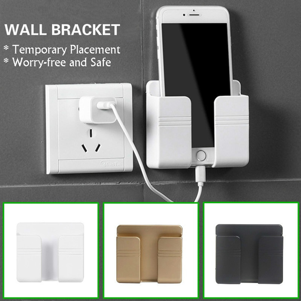 Wall-Mounted Storage Boxes Remote Control Container Rack Phone Plug Holder Stand