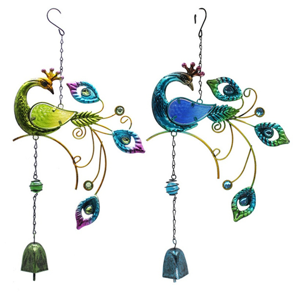 Peacocks shape pendant bell wind chimes indoor balcony indoor outdoor garden decor hanging 