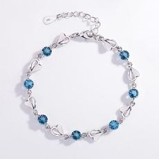 Sterling, Crystal Bracelet, Fashion, Heart