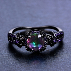 Couple Rings, rainbow, Flowers, Jewelry