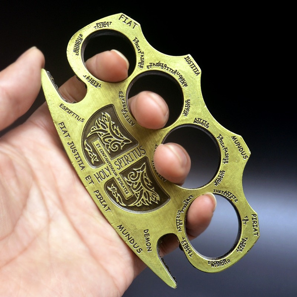 Thickened Metal Brass Knuckle Finger Tiger Defense Four Finger