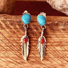 Sterling, Turquoise, Gemstone Earrings, Stud Earring