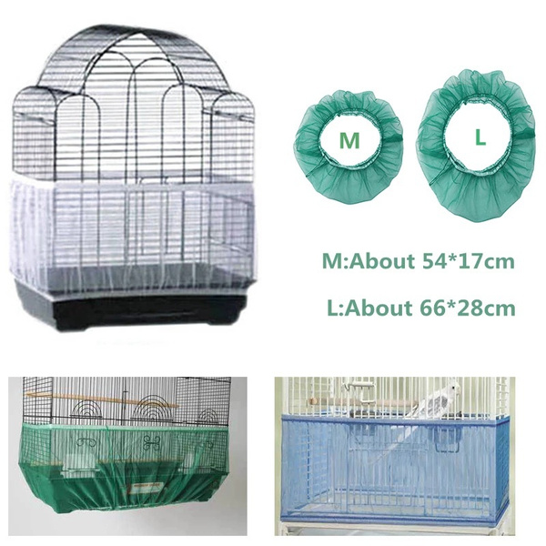 Nylon Mesh Bird Cage Cover Shell Rock Net Easy Cleaning Seed