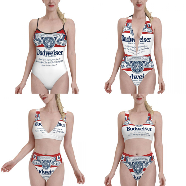 Vintage budweiser one on sale piece bathing suit