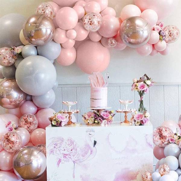169PCS Macaron grey pink Balloons Garland Arch Kit for Baby Shower Birthday Wedding Party Decorations Anniversary