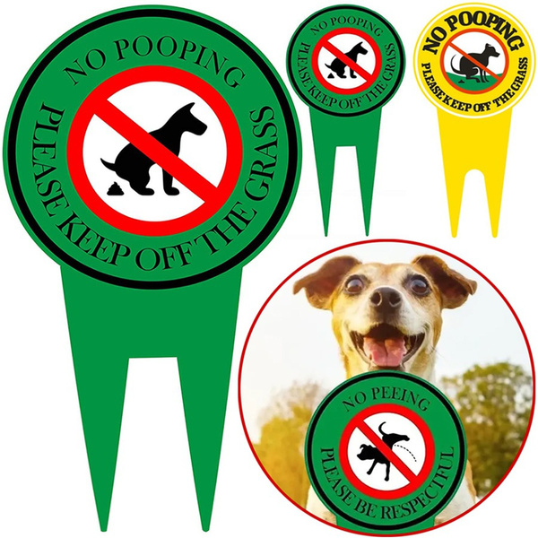 1Pcs Double Sided No Pooping Dog Sign No Peeing Dog Sign 12x6 inches ...