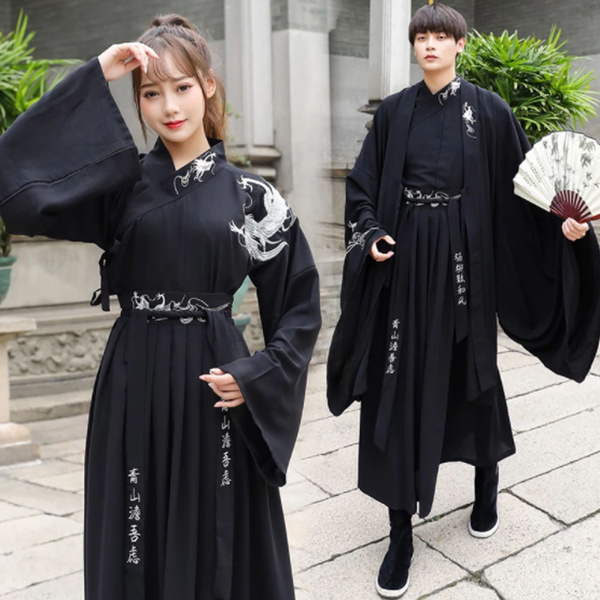 Chinese Traditional Dress Men Kimono Cape Suit Hanfu Plus Size