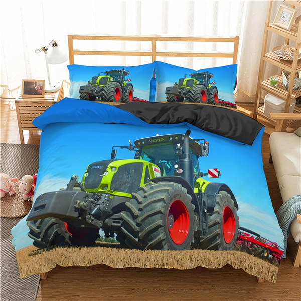 3D Truck Print 2/3 Pcs Bedding Sets Tractor Duvet Cover with
