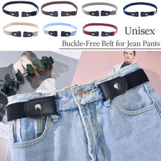 Unisex Buckle-Free Belt for Jean Pants Dresses No Buckle Stretch Elastic Waist Belt for Women/Men No Bulge No Hassle Waist Belt