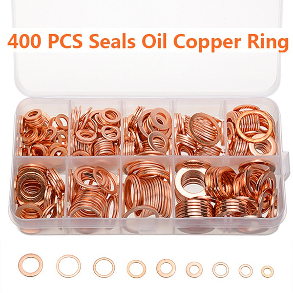 180PCS Solid Copper Washers Sump Plug Assorted Engine Seal Washer S Plug Assorted Engine Seal Washer Set Box - Foto 3