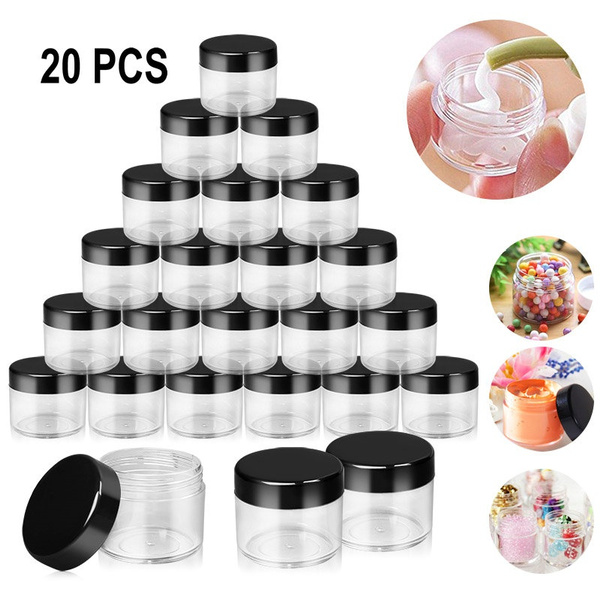 20pc 0.7oz/15pc 8oz Clear Plastic Jars, Sample Containers with Lids, Small  Containers Bulk, Refillable Pot Jars for Beauty Products, Make-Up, Lip  Balms, Cream, Cosmetic, Lotion, Paint, DIY, Travel