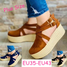 Shoes, wedge, strawsandal, Hollow-out