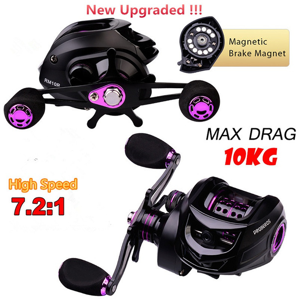 Baitcasting Reel 7.2:1 High Speed Fishing Reel 10KG Max Drag