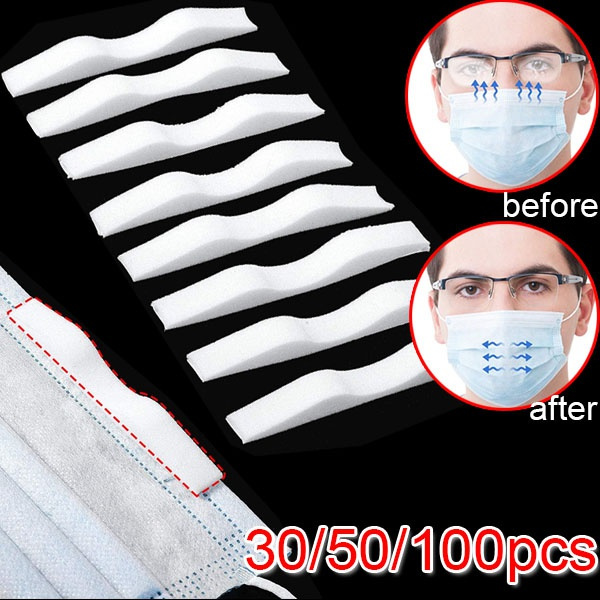 30/50/60/80/100Pcs Sponge Anti-Fog Nose Bridge Pads Seal Nose