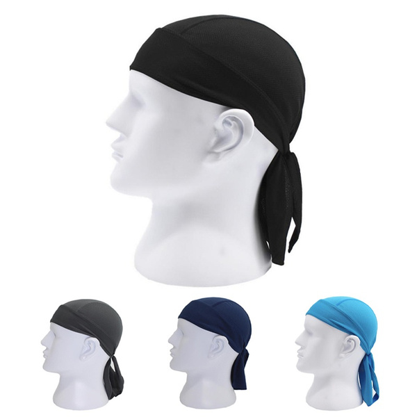 Solid Color Breathable Bandana Pirate Cap Headscarf Quick Drying Outdoor  Cycling Riding Sports Running Head Wrap Hat