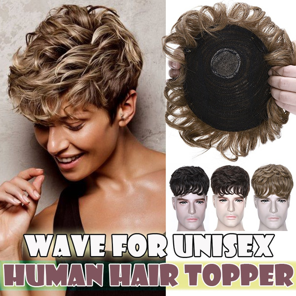 Real Hair Unisex Hair Toppers For Hair Loss Human Hair Extension