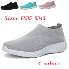 elasticflyweaving, Sport, purecolorleisureshoe, Womens Shoes