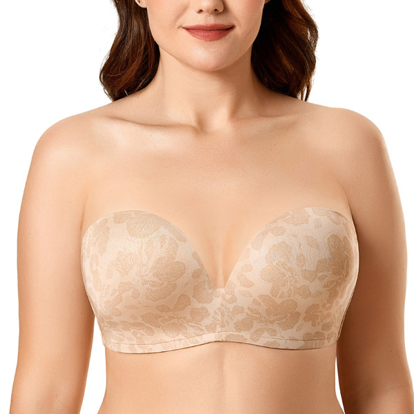 DELIMIRA Women's Plus Size Slightly Padded Lift Up Underwire