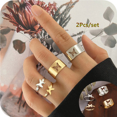 Couple Rings, butterfly, hollowbutterflyring, Jewelry