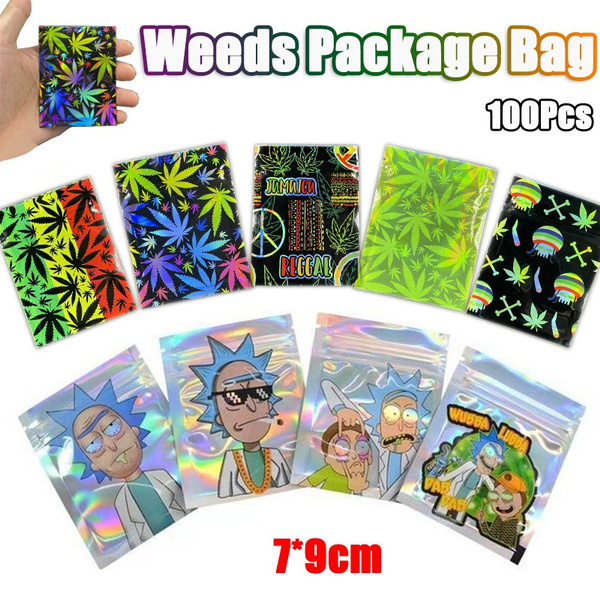 100 pcs customized printed bags mylar aluminum foil zip lock pouch food storage 2025 moisture proof keep aroma bags