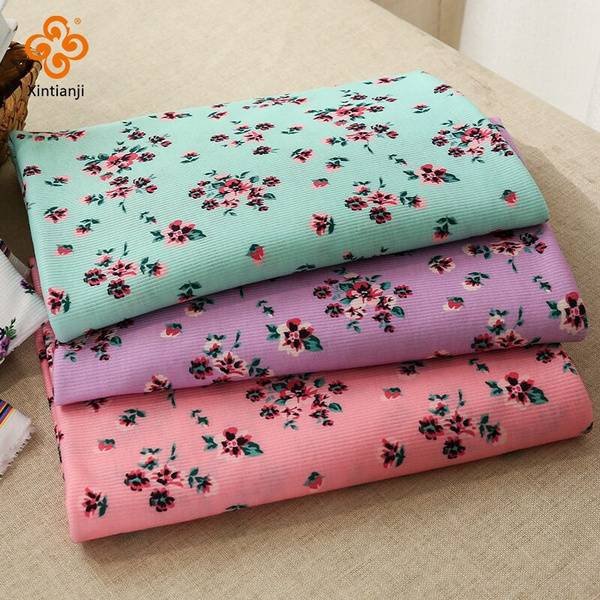 Sold per metre Floral Print Stretch Jersey Knit Dress Fabric 