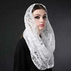 Moda femenina, lace scarf, Ivory, Triangles