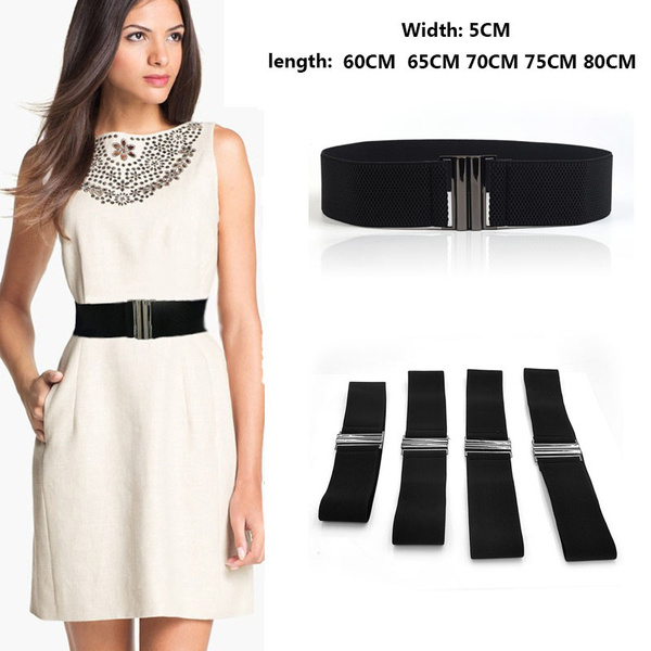 Accessories, Black Stretch Belt Decorative