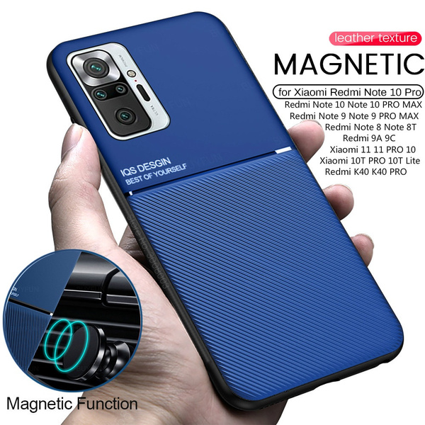 xiomi 11t pro case leather texture car magnetic holder cover for