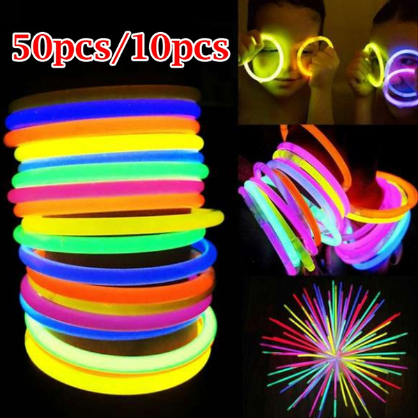1-50PCS Party Fluorescence Light Glow Sticks Bracelets Necklaces