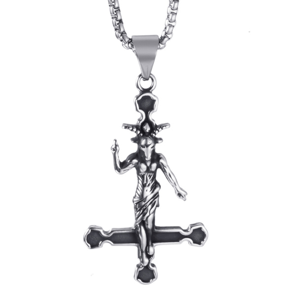 Rosary Necklace Gothic Inverted Cross Pendant Pagan - Temu United Arab  Emirates
