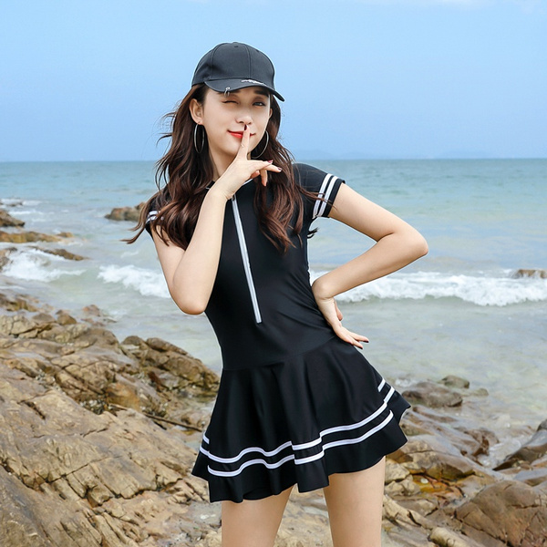  One Piece Swimsuit with Skirt Attached Women's