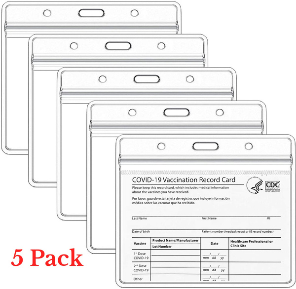5 Paquete Cdc Protector De Tarjeta De Vacuna A Prueba De Ag 5 Paquete Cdc Protector De Tarjeta De Vacuna A Prueba De Ag