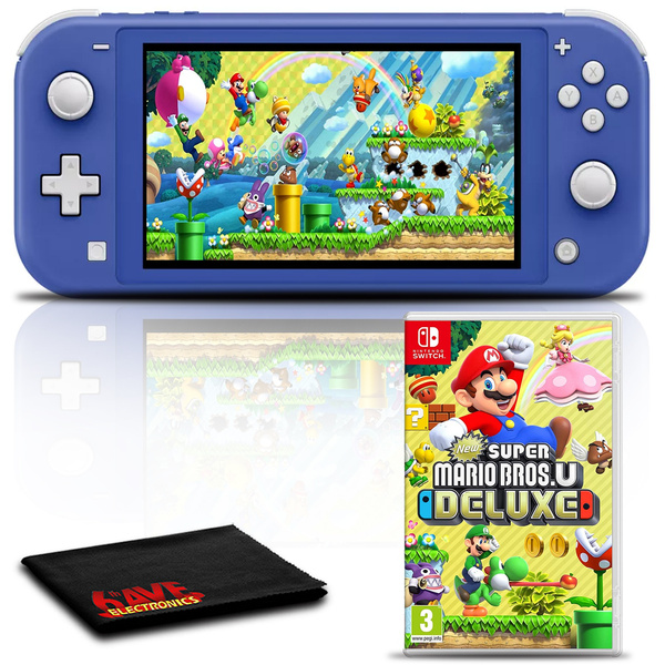 Nintendo Switch Lite (Blue) Gaming Console Bundle with Super Mario Bro U  Deluxe