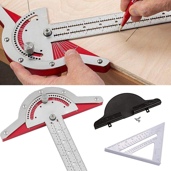 Details about   Woodworkers Edge Ruler Protractor Angle Two Arm Ruler Angle Measure Tool Crafts