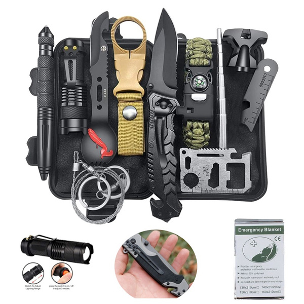 Camping Equipment Survival Kit Survive Gear First Aid Kit SOS Tactical ...