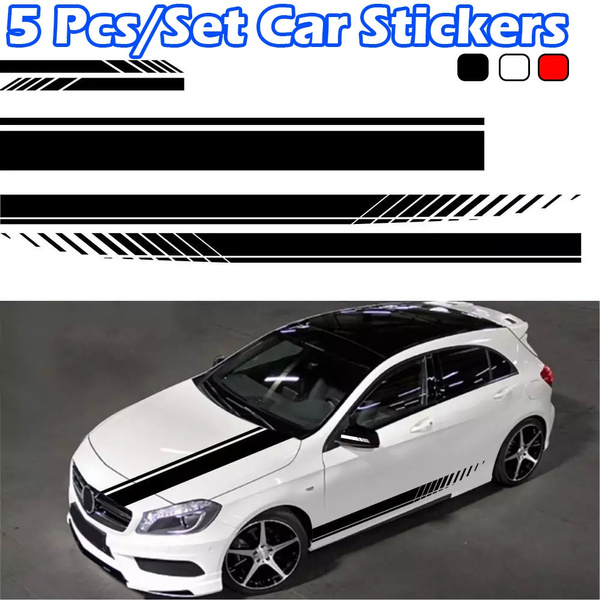 5Pcs/set Car Side Door Body Rearview Mirror Decal Stickers Set Car Stickers  Body Sticker Decals Stripes Racing Car Accessories
