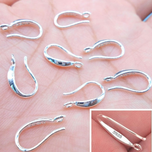 Wholesale 10Pcs DIY Making Finding 925 Silver Earring Jewelry Crystal Hook