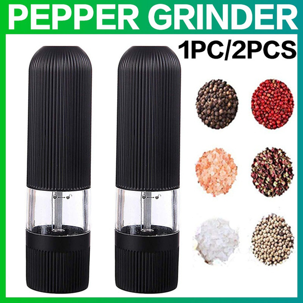 2Pcs Electric Salt and Pepper Grinder Set Adjustable Coarseness