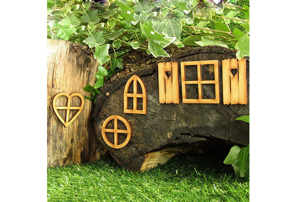 Dollhouse Garden Wooden Craft Miniature Fairy Elf Door Micro Landscape 