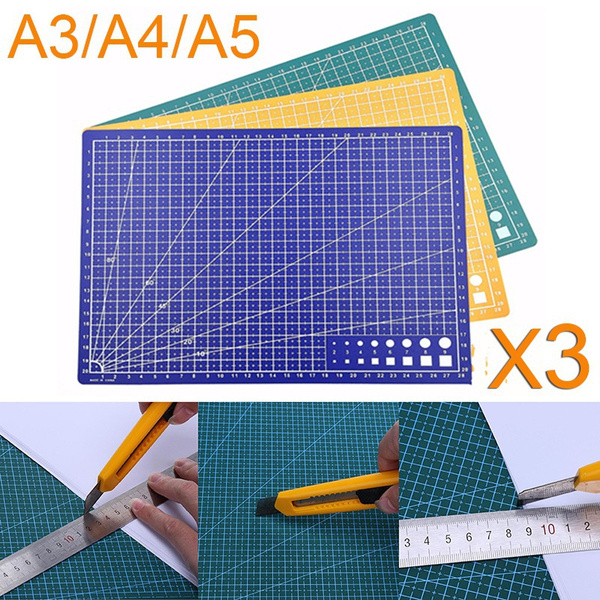 A3 A4 PVC Cutting Mat Leather DIY Craft Tool Office Writing Pad Base Plate  Pad with Ruler Drawing cutting Rectangular Grid Line