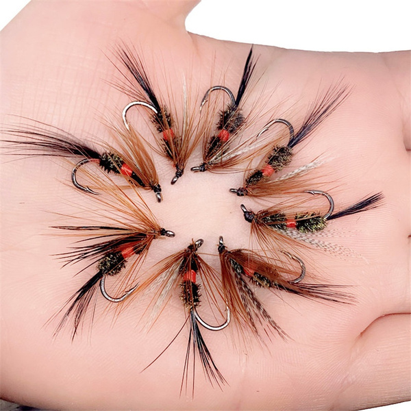 5/10/25Pcs Artificial Black Peacock Feather Fly Fishing Lures Fresh Water  Trout Bass Wet Flie Tied Fly Lure Bait