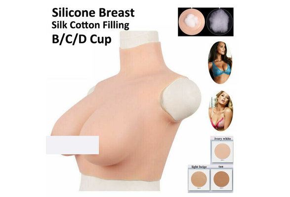 Realistic Fake Boobs Silicone Breast Silk Cotton Filling Disguise