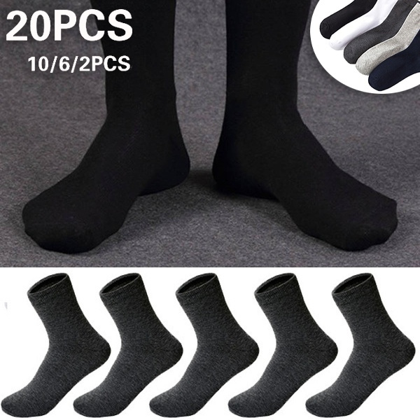 10/5/3 Pairs of New Men's Cotton Elastic Socks Black Sweat-absorbent ...