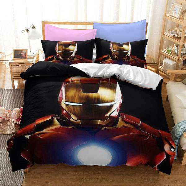 Iron Man Marvel Avengers Heroes Funny Idea Gift For Iron Man Lovers Movie  FansDuvet Bedding Set Cover + 2 Pillow Cases Polyester | Wish