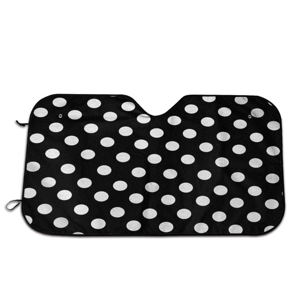 Polka Dot Designs White Polka Dots On Classy Black Car Windshield Sun ...